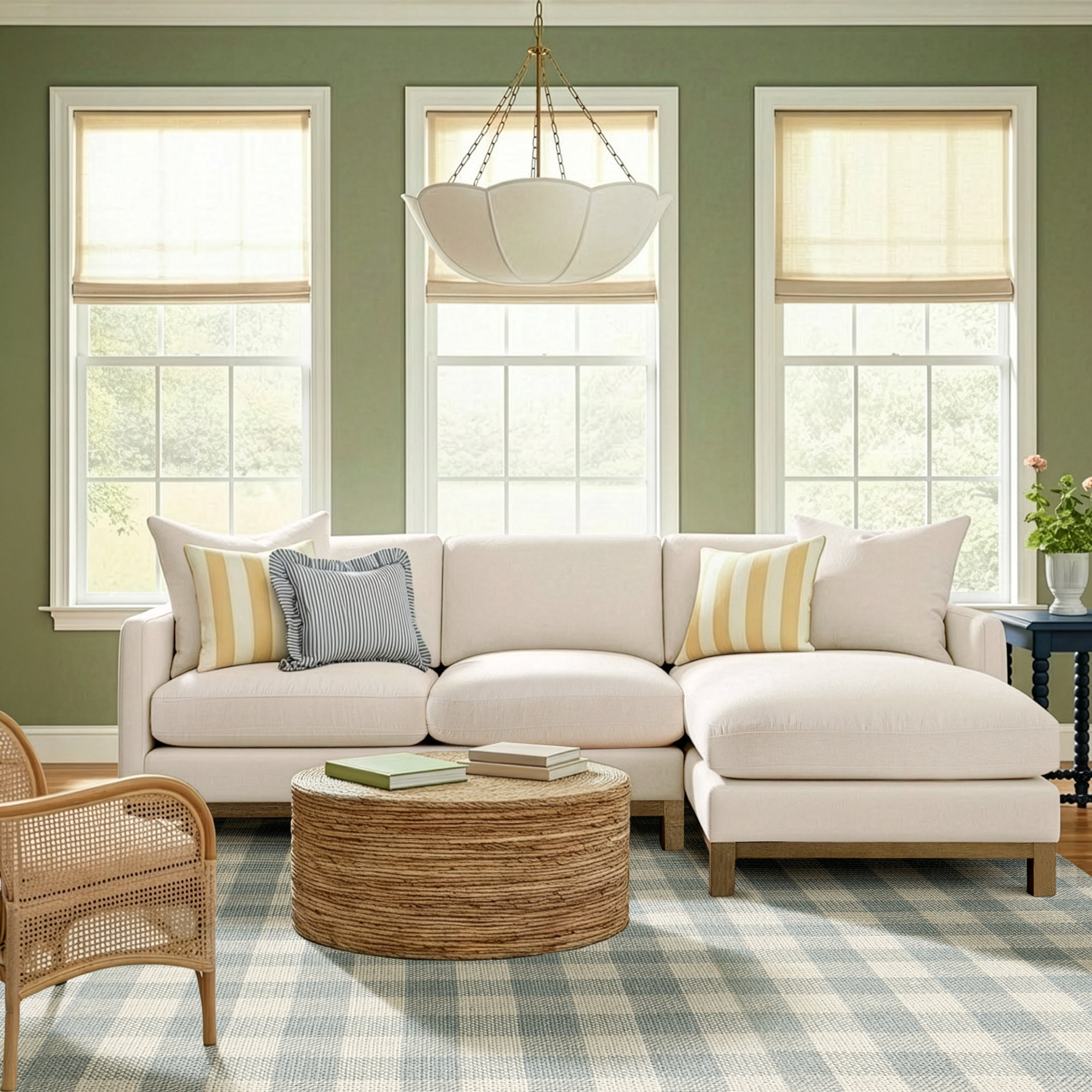Cami 2 - Piece Upholstered Chaise Sectional, Right Hand Facing, Cream Revolution Performance Fabrics