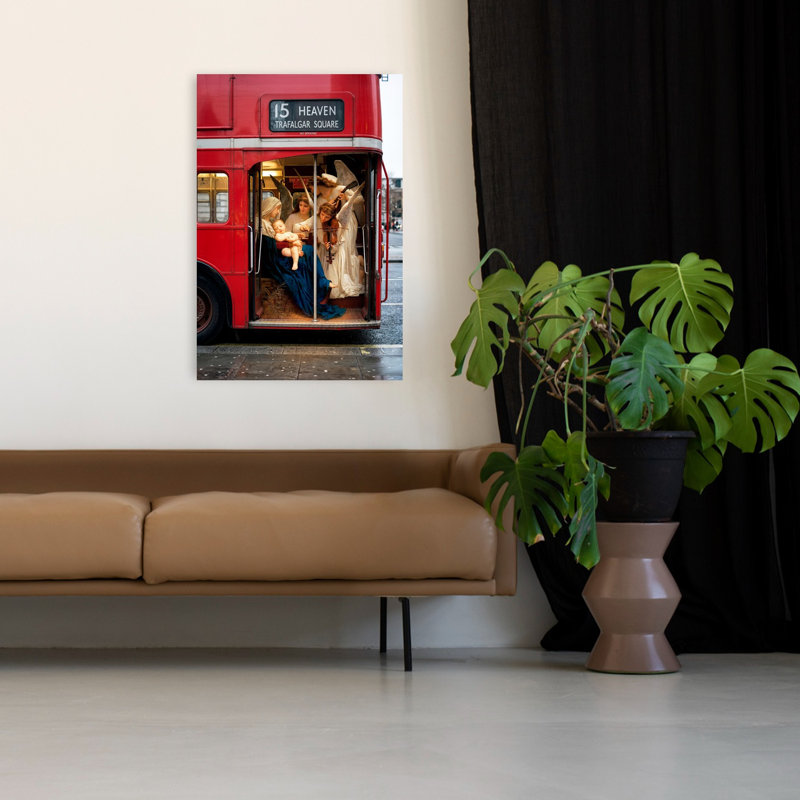 Art mural abstrait contemporain contemporain «Heavenly London Nativité», H 48 po x l 32 po