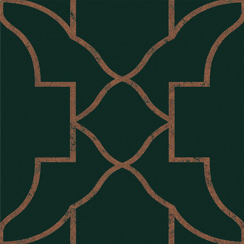 Papier peint géométrique Zita, Vert