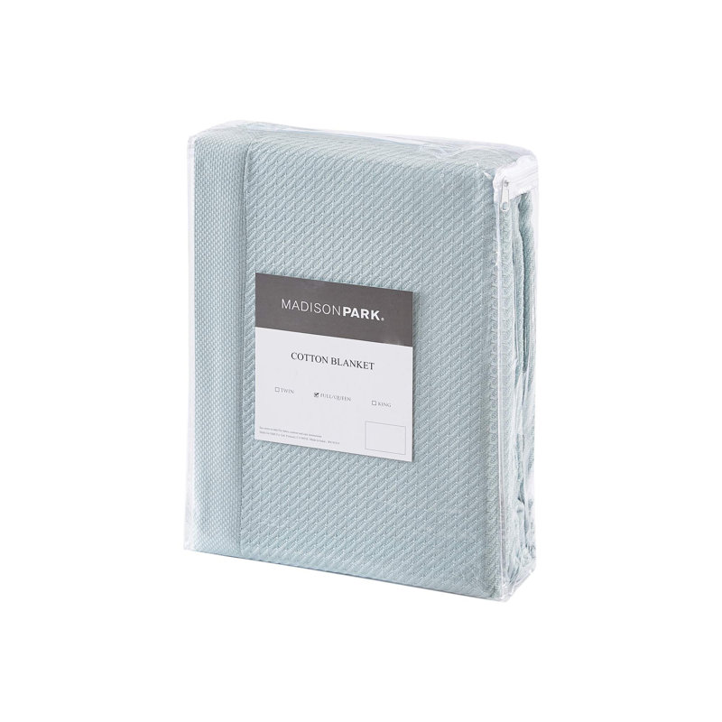 Couverture 100% coton de qualité égyptienne certifiée, Très grand, Bleu clair
