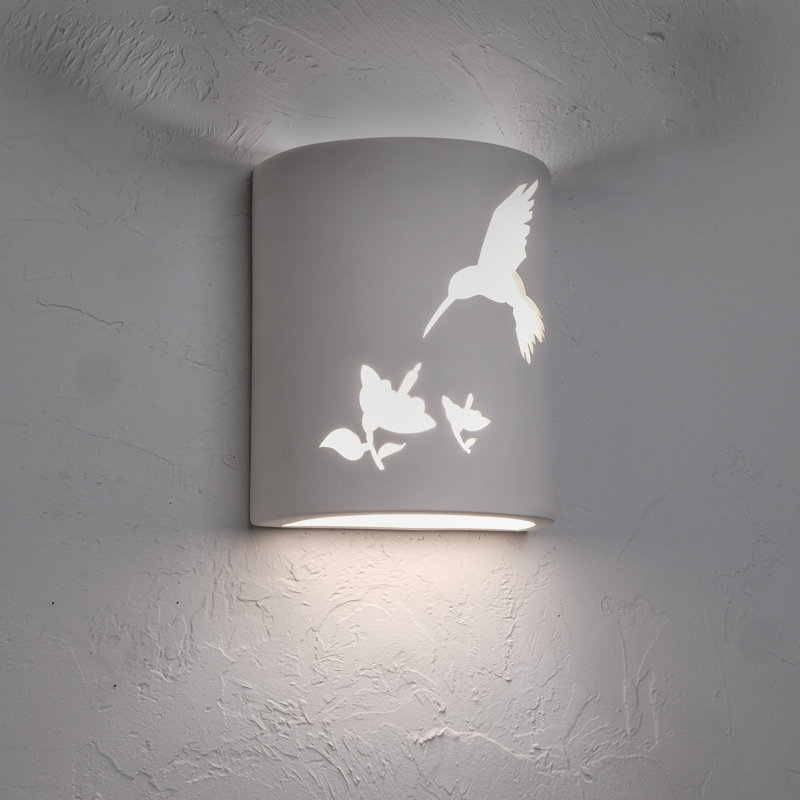 Lampe murale d'extérieur en céramique Mirage Flats de 10 po de hauteur, ampoule DEL incluse