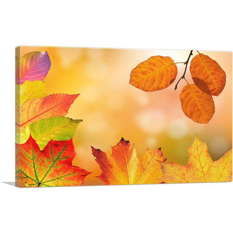 Feuilles d'automne - impression sur toile tendue, H 26 po x l 40 po x P 0,75 po