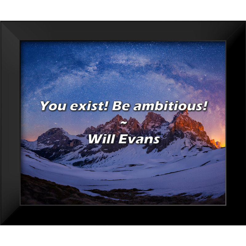 Will Evans Quote: You exist! Be ambitious!
