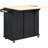Kitchen Island With Electrical Socket & Foldable Leaf. Black. Wine Holder, Side Storage. Easy To Use And Clean Power Storage Leaf, Stand Cabinet - Black-1349908488