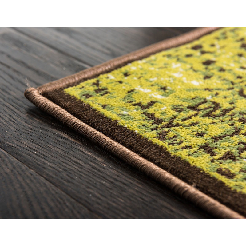 Tapis oriental majestueux Citron, Tapis de couloir 3 pi x 9 pi 10 po
