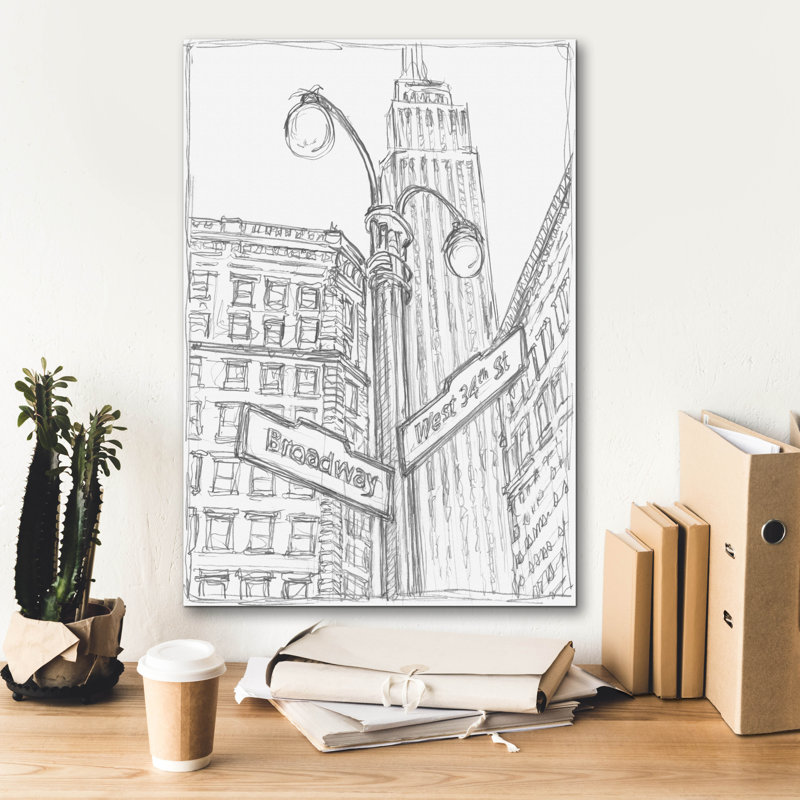  «Ny Intersection 2» par Ethan Harper, art mural sur toile, 18 po x 26 po