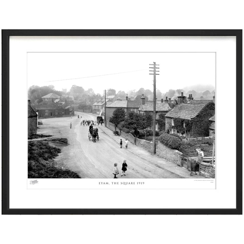 Eyam, The Square 1919 - Single Picture Frame Print, 28cm H x 36cm W x 2.3cm D