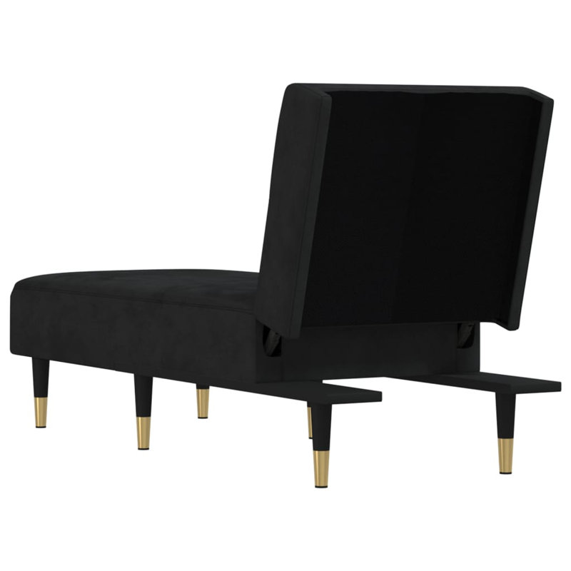 Chaise longue rembourrée Nyair, Noir