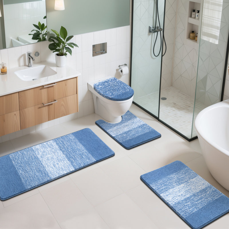 Tapis en microfibre Lazzuro , Bleu