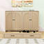 Lit escamotable double avec finition en rotin, port USB et amplement de rangement-1227278770-1227278772