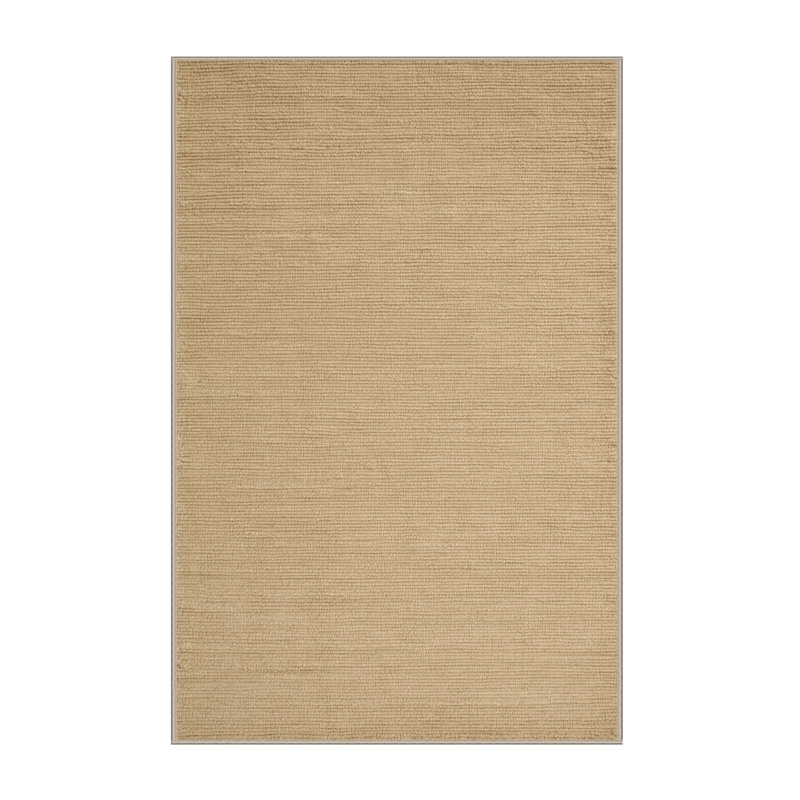 Machine Washable Solid Beige Area Rug, Runner 2' x 4'