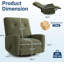 Fauteuil inclinable et oscillant pivotant à 360 °, fauteuil de chambre de bébé en velours côtelé pour petits espaces, vert-90693205