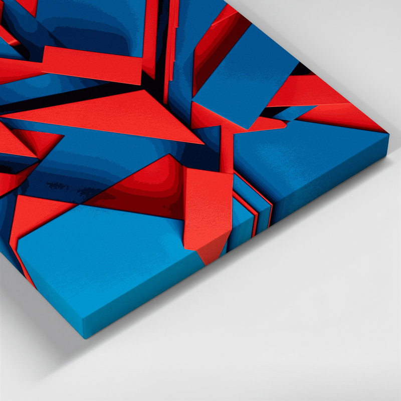 «Geometric Abstraction 44», art mural sur toile bleue, H 11 po x l 14 po