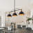 Mantasha 3-Light Modern Dome Kitchen Island Linear Pendant with Black Metal Shade