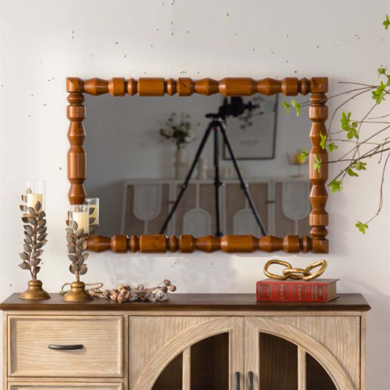 Miroir mural rétro en bois sculpté
