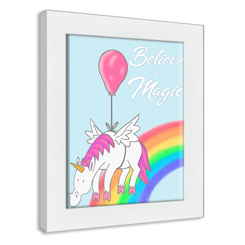 Believe in Magic 1, impression sur papier, H 14 po x l 10 po x P 0,6 po, Encadré plat blanc