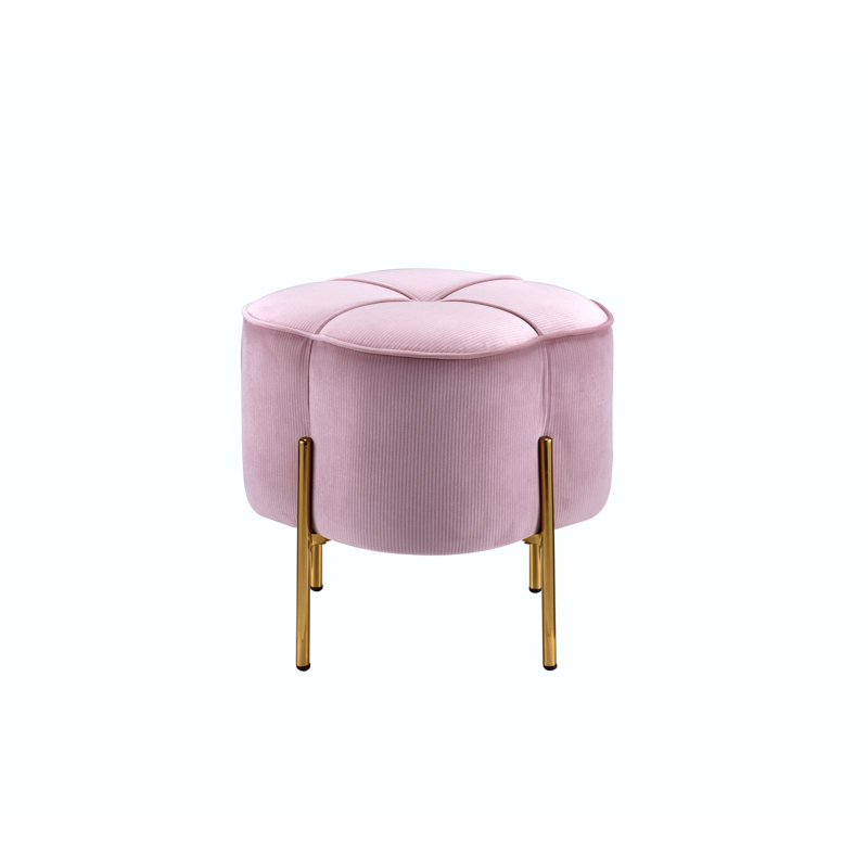 Repose-pieds standard rembourré Erhart, Velours rose