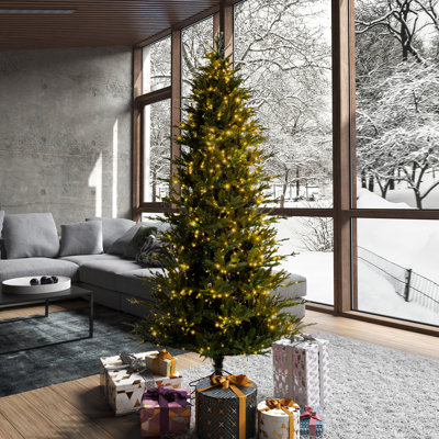 Sapin de Noël réaliste vert 78 po H 78 po avec 1 100 lumières DEL