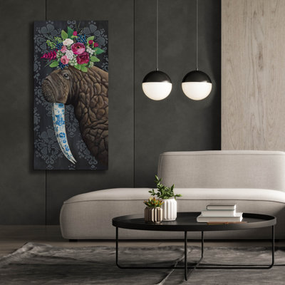  «China Walrus» par Heather Gauthier, art mural sur toile, 30 po x 60 po
