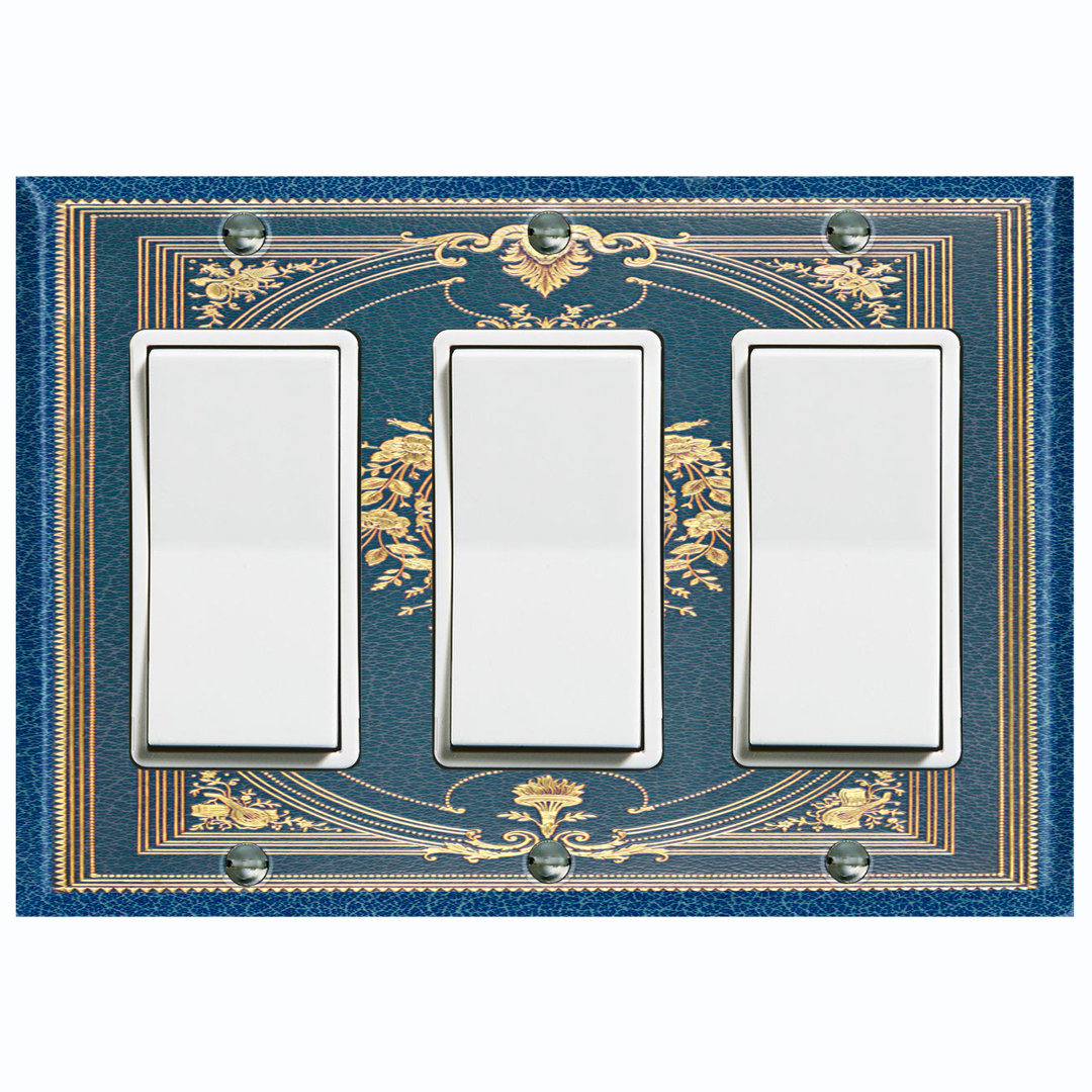 Patterned 3 - Gang Toggle Light Switch Standard Wall Plate WorldAcc