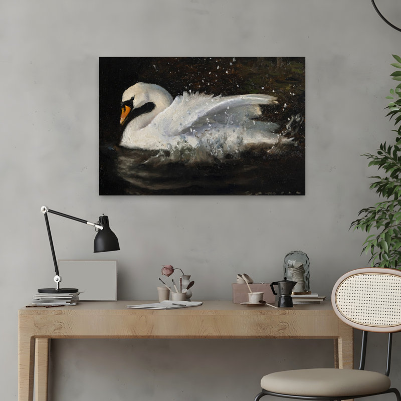 Art contemporain, art mural oiseau contemporain, H 16 po x l 24 po