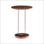 Table d'appoint ronde en bronze antique Tareel avec piédestal ovale unique, parfait pour un décor moderne et traditionnel.