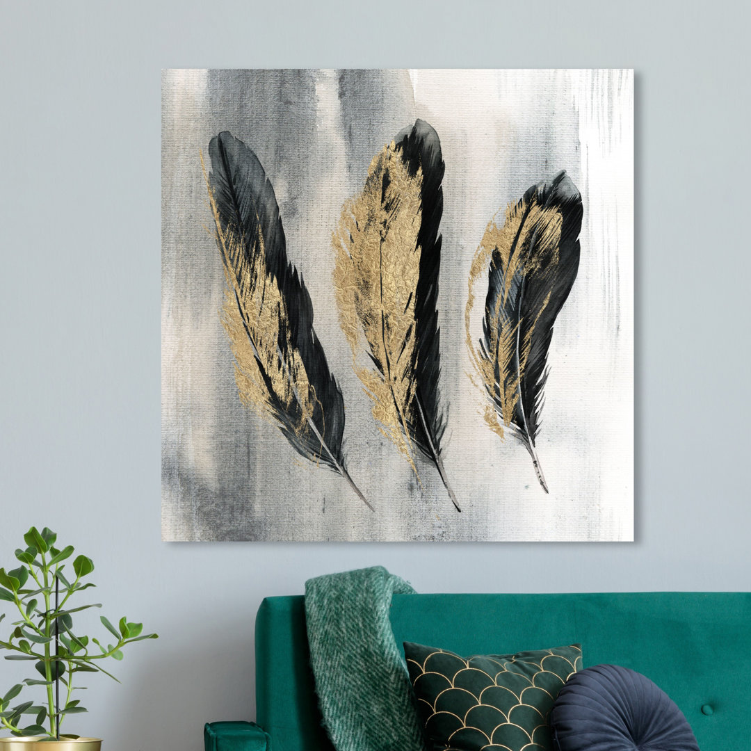 'Feathered Watercolor' Painting on Wrapped Canvas