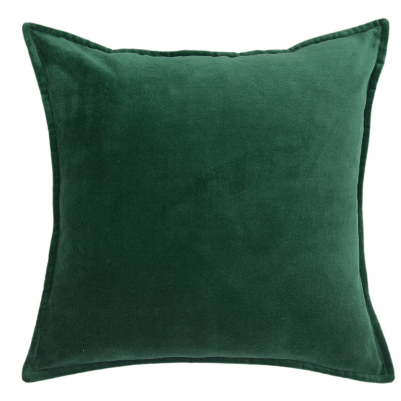 Coussin velours Feaster, Émeraude