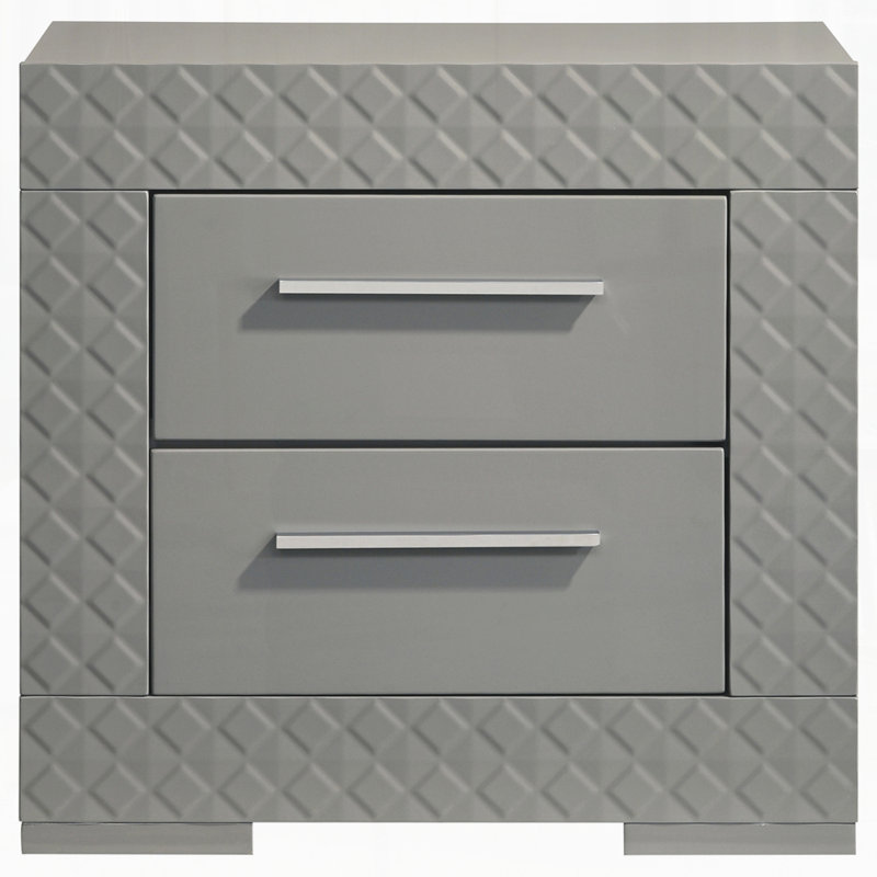 Modern Nightstand For Bedroom, Gray