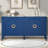 Sophisticated Sideboard With Embossed Texture, Round Handles And Built-in Circular Pattern-94396459