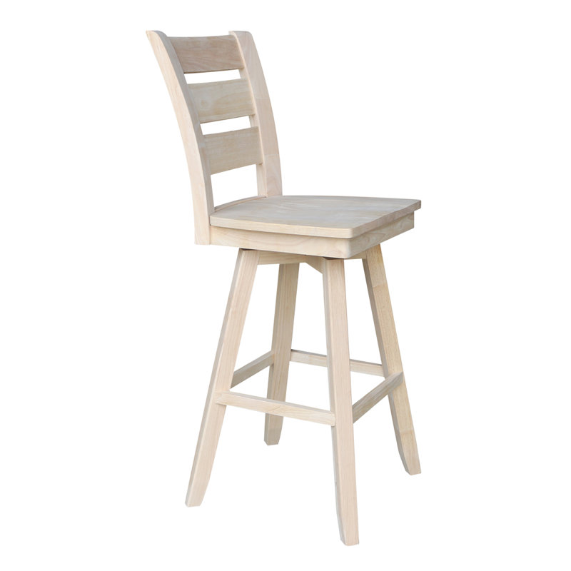 Kinnaird Swivel Solid Wood Counter Stool, Bar Stool (30" Seat Height)