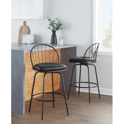 Lakyia Upholstered Counter Stool with Metal Frame
