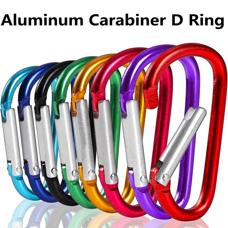 100 pièces de mousqueton 3 po pour porte-clés avec crochets en aluminium en forme de D, Multi-couleur