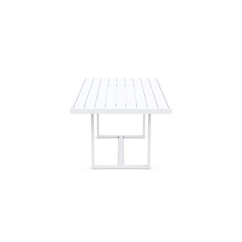 Pavia Power Coated Aluminum Dining Table, 39.37" W x 70.87" L x 29.13" H, Matte White