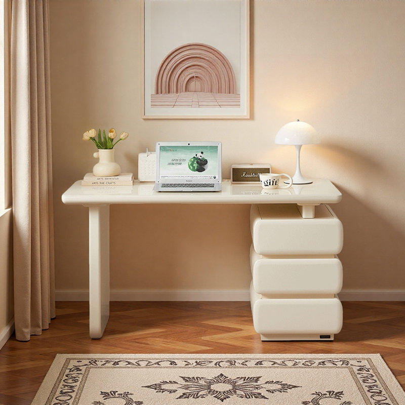 Creamy Style Elegant And Durable Writing Desk