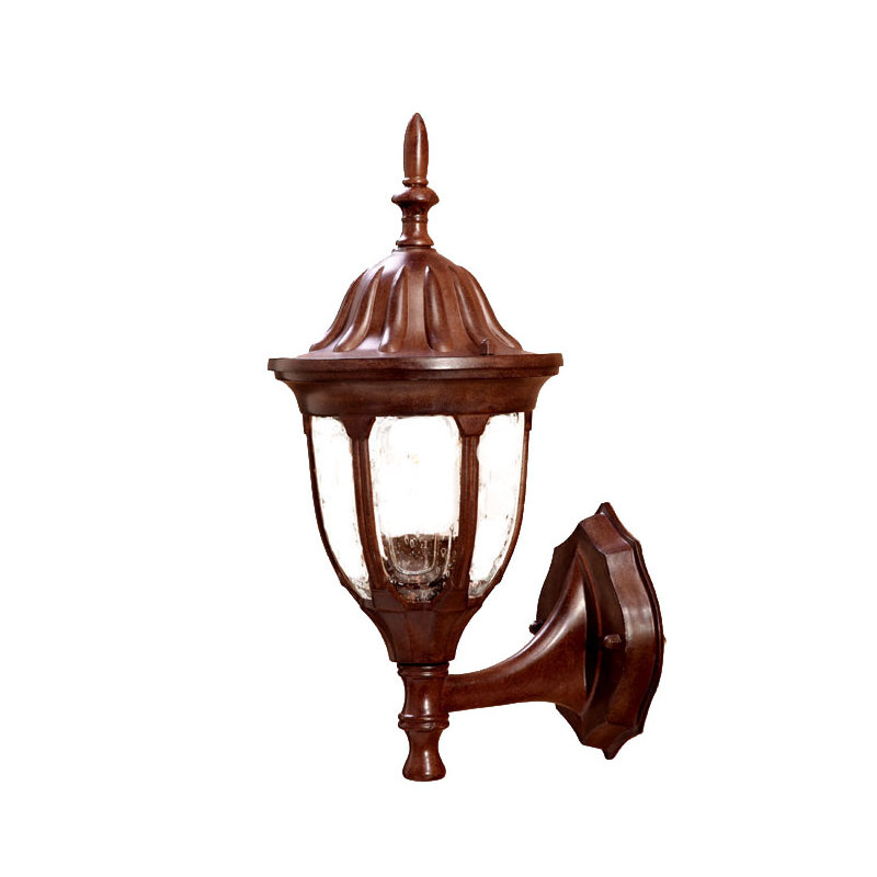 Pritchard Wall Light, Burled Walnut, Clear Seeded