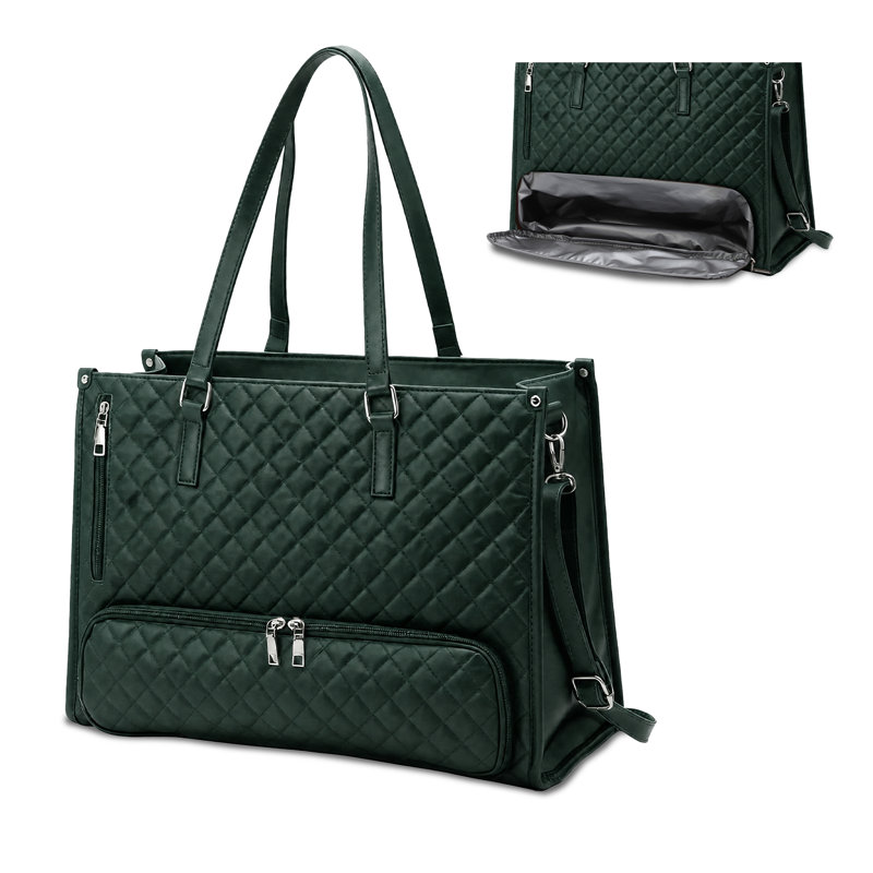 Insulated Lunch Cooler Tote Bag, Portable Thermal Food Storage Carrier, Green