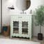 Meuble-lavabo de salle de bain avec verre trempé, armoire de salle de bain moderne avec pieds en bois d'hévéa et portes à fermeture en douceur-1730023801-1730023797