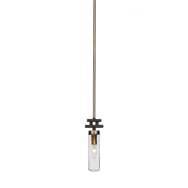 Mini-luminaire suspendu Salinda, Bulle transparente, Espresso / laiton