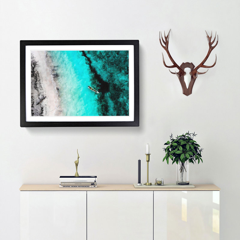 Above Atauro Island - Picture Frame Painti, 33cm H x 45cm W x 2cm D, Black