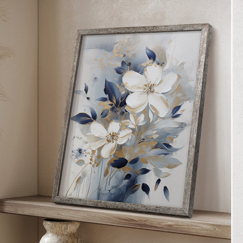 Reproduction encadrée FLORAL Series CECXI - bois massif, H 15 po x l 12 po