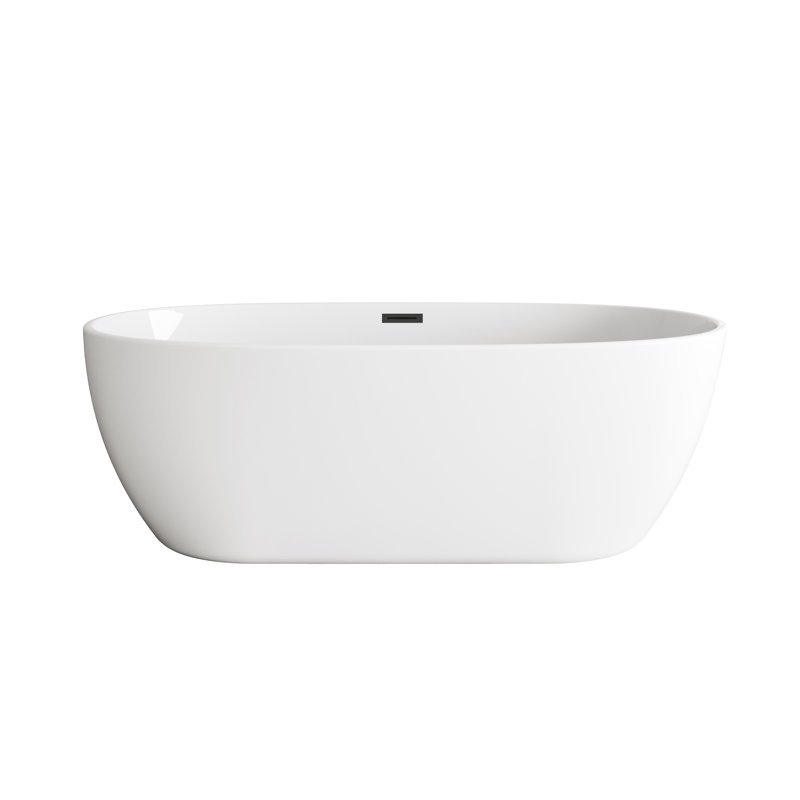 Fredericksburg 70'' x 33.5'' Soaking Acrylic Bathtub, Matte Black