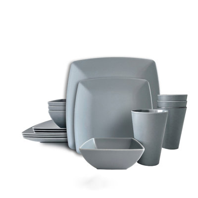 16 Pc Square Melamine Dinnerware Set