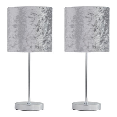 Sylvania 35Cm Polished Chrome Table Lamp Set