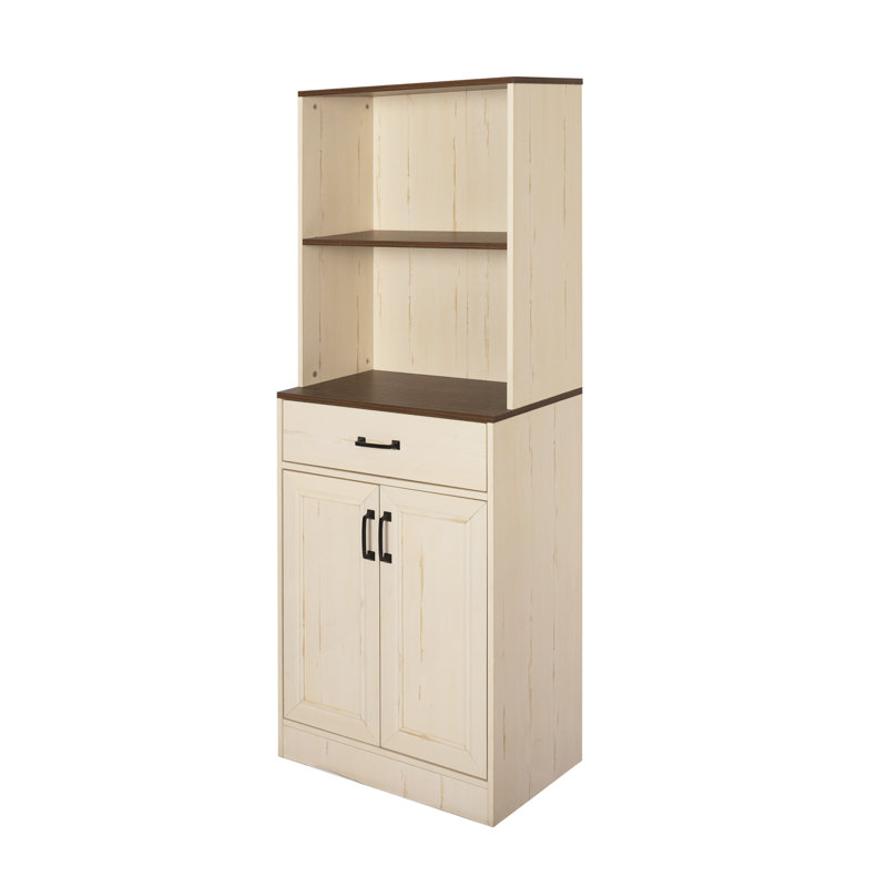 Hitchin 63.5" Height 2 Shelves Modern Farmhouse Bookcase With Cabinet