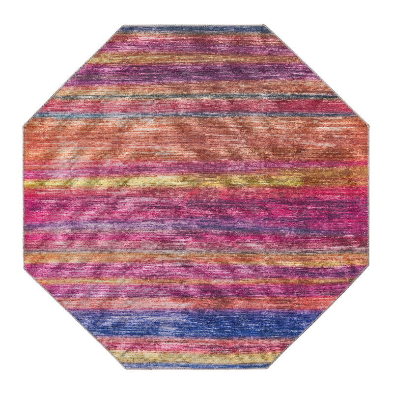 Kampton Chevron Indoor Rug, Octagon 5' x 5'