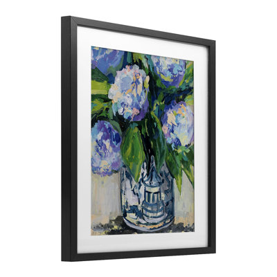 «China Hydrangeas», reproduction sous verre encadrée, design par Jeanette Vertentes