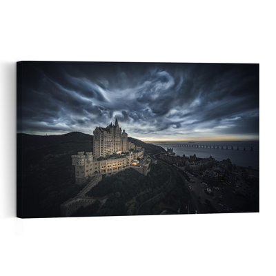 Grande muraille, brouillard hivernal, paysage contemporain abstrait, art mural montagne