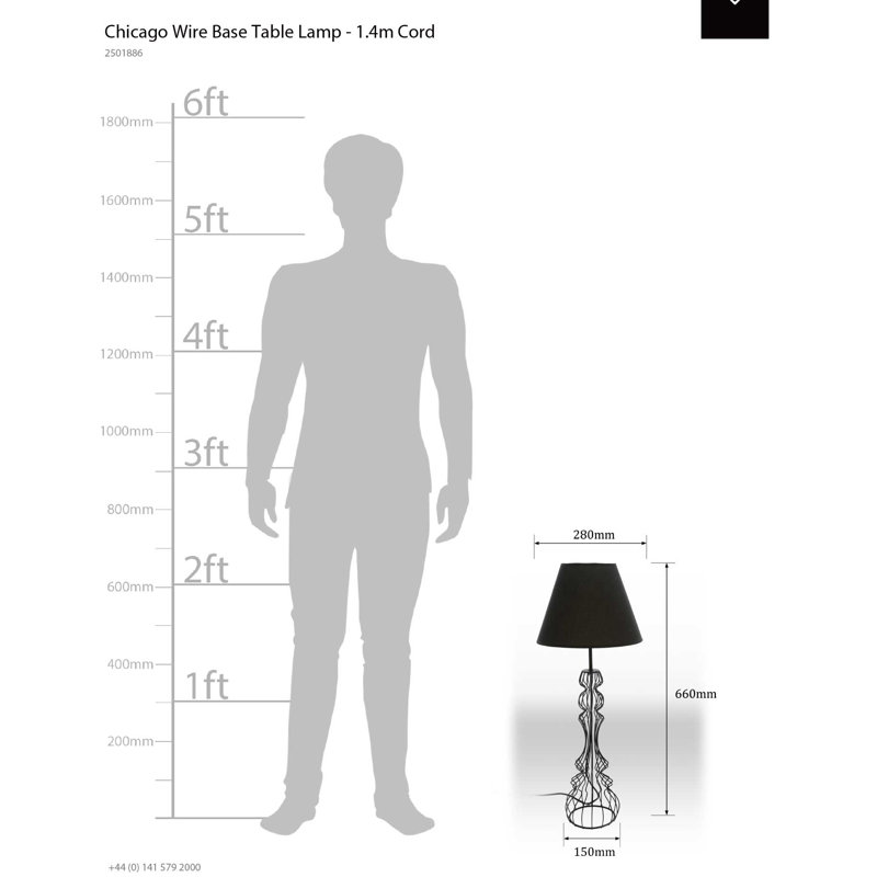 Chicago Metal Table Lamp, Black