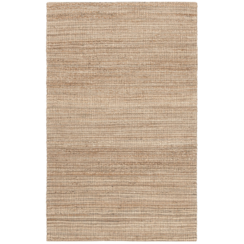 Doleman Hand Woven Jute/Cotton Solid Color Rug, Rectangle 4' x 6'